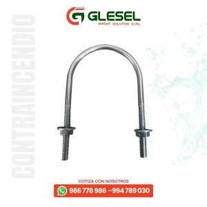 U. BOLT ACERO GALVANIZADO O ZINCADO CON ROSCA EN LOS EXTREMOS VARILLA DE 1-2